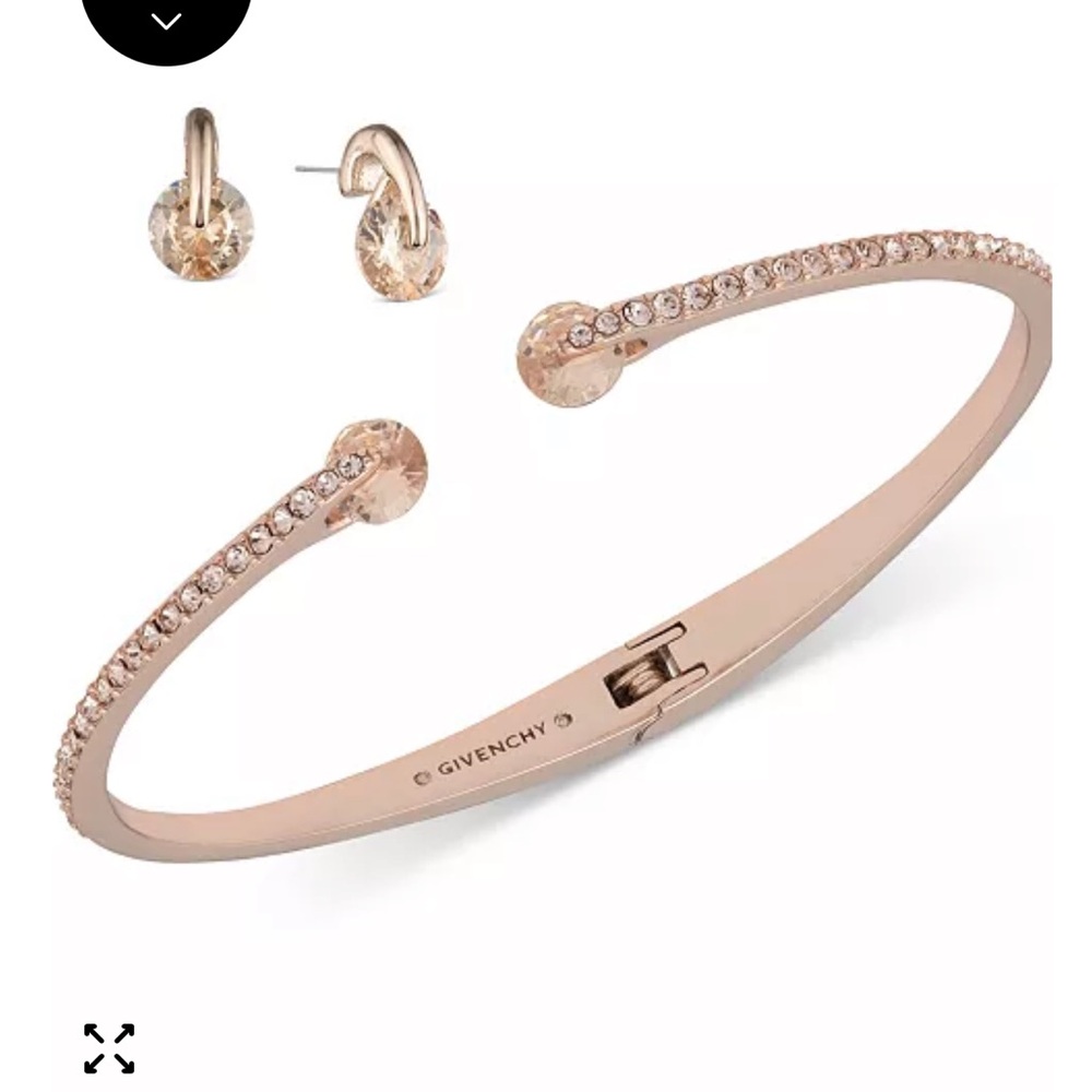 Givenchy 2-Pc. Crystal Cuff Bangle Bracelet and Matching Stud Earrings Set